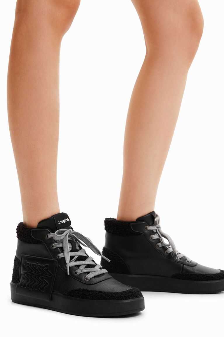 Desigual Faux-sheepskin high-top Women's Sneakers | ERF-156839