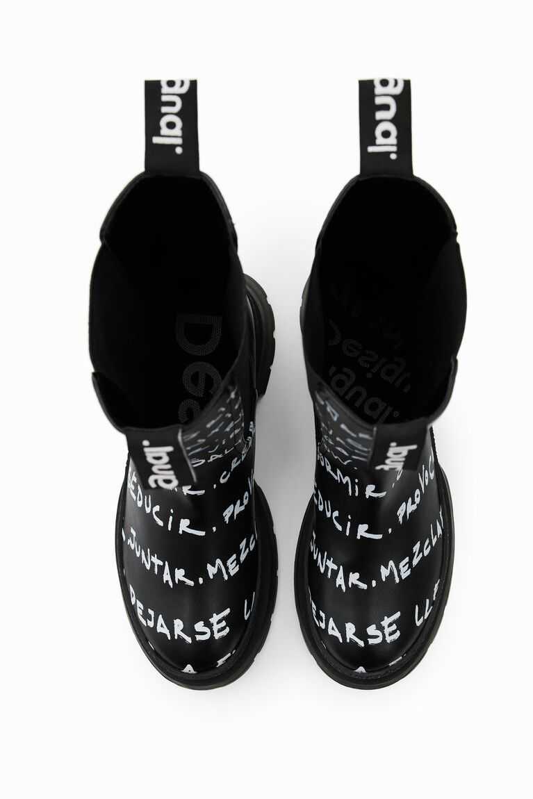Desigual High Chelsea with messages Women's Boots | JQE-930126
