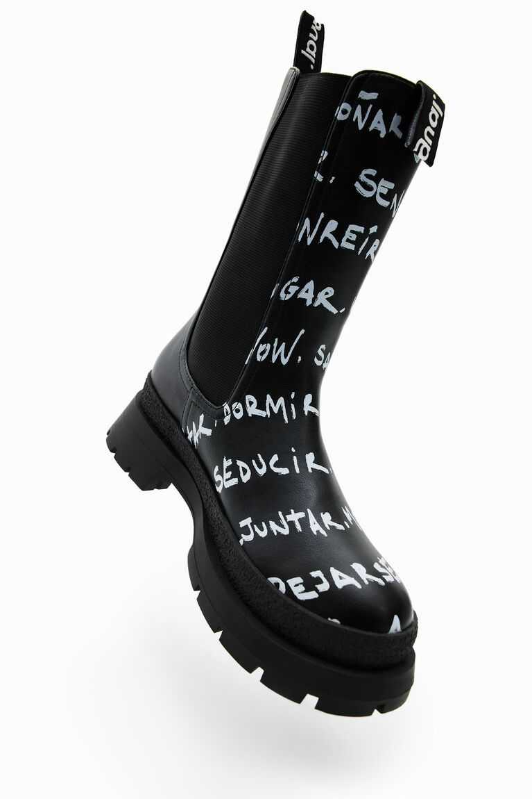 Desigual High Chelsea with messages Women\'s Boots | JQE-930126