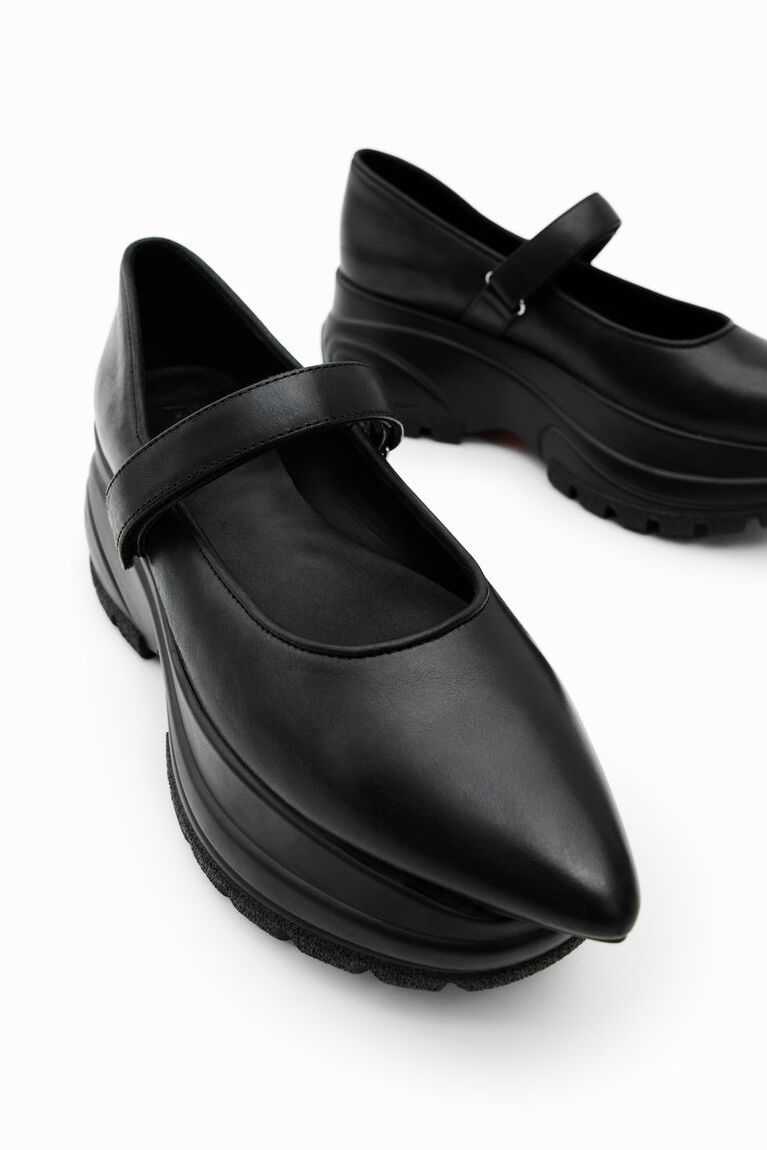 Desigual Maitrepierre leather platform ballerina pumps Women's Sandals | NHK-027683