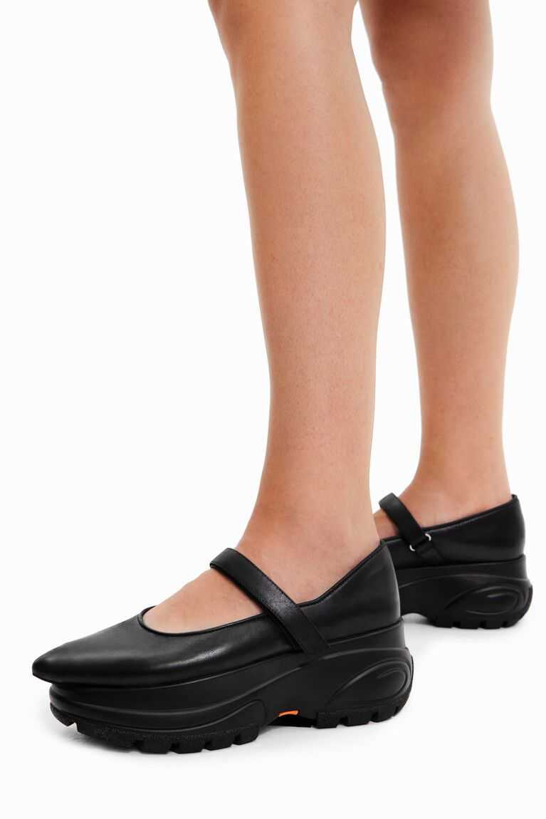 Desigual Maitrepierre leather platform ballerina pumps Women's Sandals | NHK-027683