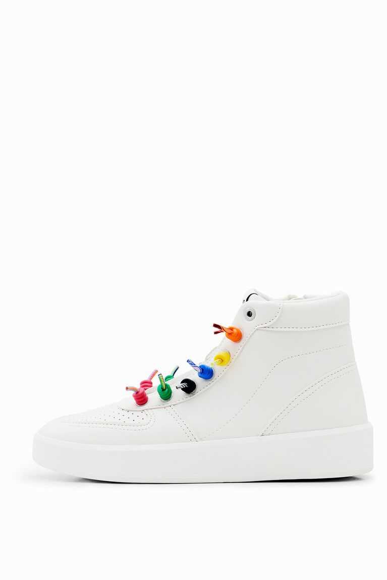 Desigual Rainbow lace high-top Women's Sneakers | XSQ-259647