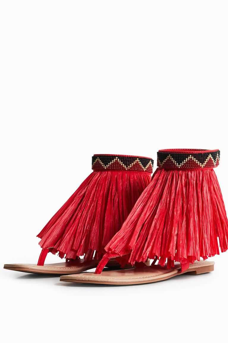 Desigual Stella Jean fringed flat Women's Sandals | UEY-578149