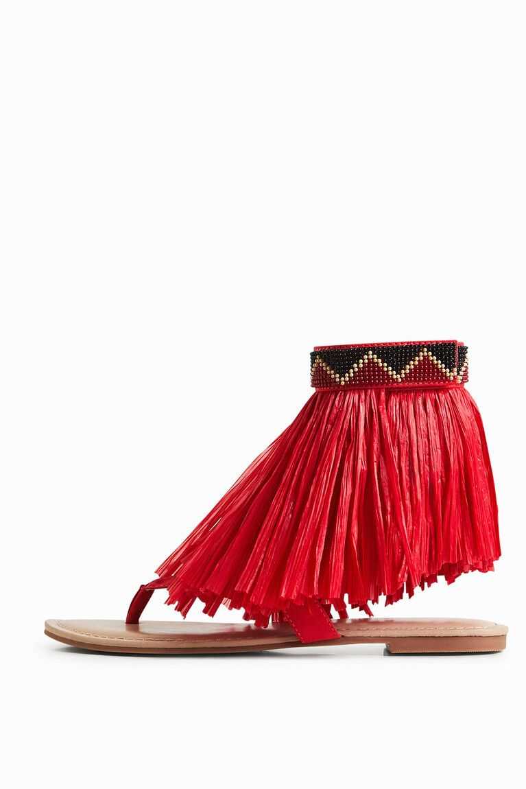 Desigual Stella Jean fringed flat Women\'s Sandals | UEY-578149